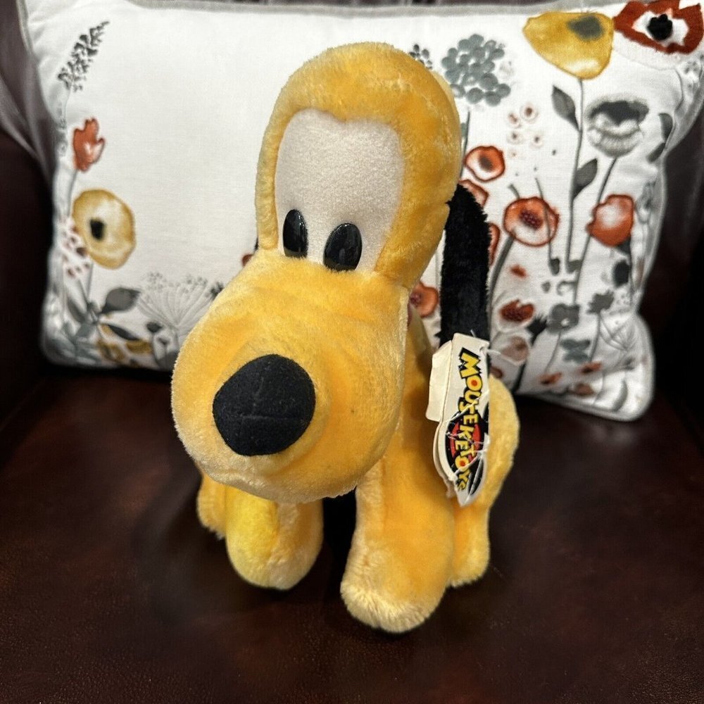 Vintage‎ Disneyland Park WDW Mouseketoys Pluto the Dog Plush 10 Inch Red Collar